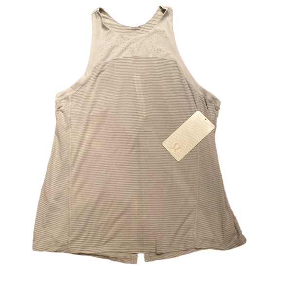 🆕🍋Lululemon Clip-In open back tank, light gray striped - Picture 4 of 9